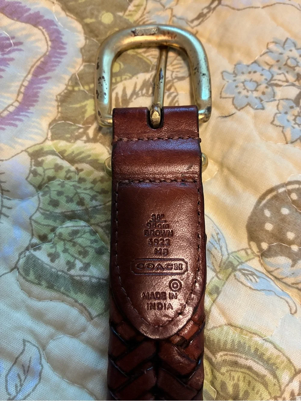 Coach Braided Men's Leather Strap in Dark Brown
